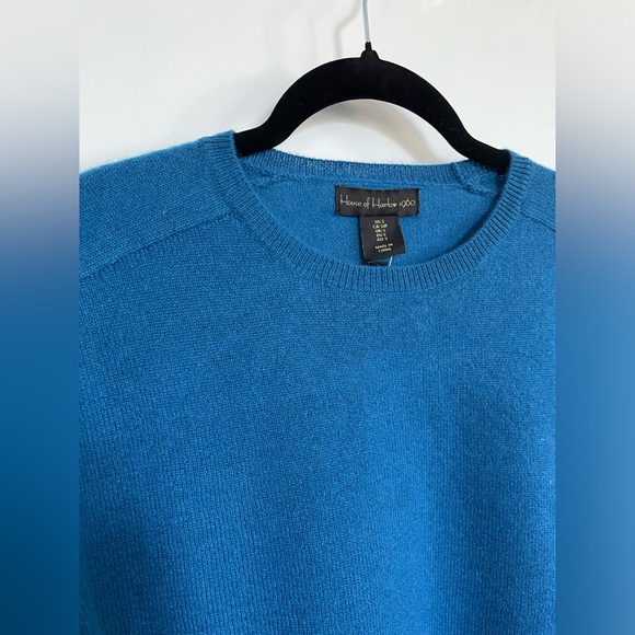 NWT House Of Harlow 1960 100% Cashmere Sweater Blue Womens Size S $198 - Picture 3 of 10